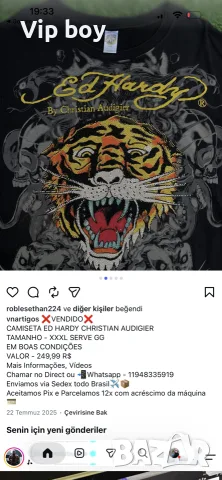 Ed hardy Christian Audigier 2006г. ТОП ОРИГИНАЛ, снимка 4 - Тениски - 55683582