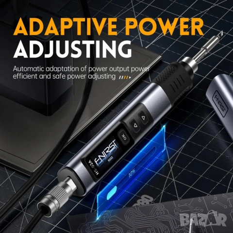 Професионален смарт поялник FNIRSI HS-02 с 6 човки, снимка 5 - Друга електроника - 54003479