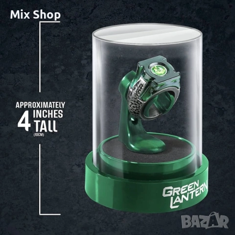 Нов Пръстен и дисплей за реквизит на DC Green Lantern от Noble Collection - метален (10см) , снимка 4 - Колекции - 54313035