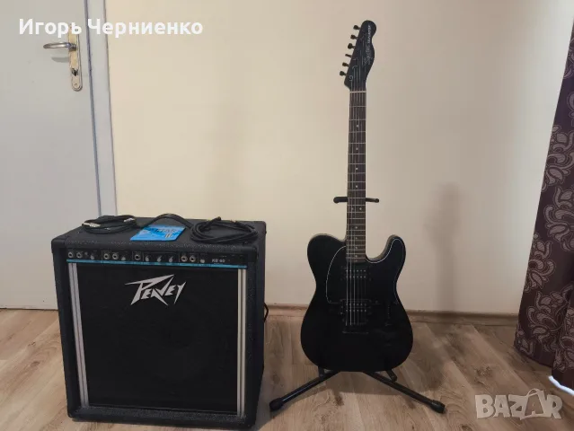 Пълен китарен комплект: Squier Telecaster + Кубе Peavey 50W + Подаръци , снимка 1 - Китари - 55595854