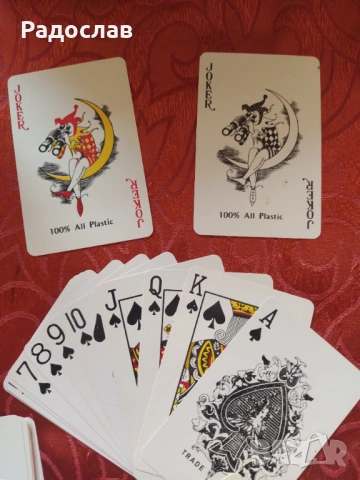 стари карти за игра 100 % Plastic , снимка 3 - Карти за игра - 54176695