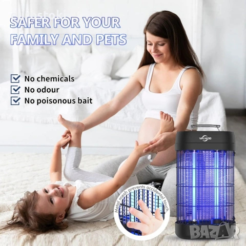 VIFLYKOO UV лампа против насекоми 18 W с UV резервна крушка, технологии за безопасност, светлина , снимка 8 - Градинска техника - 54494743