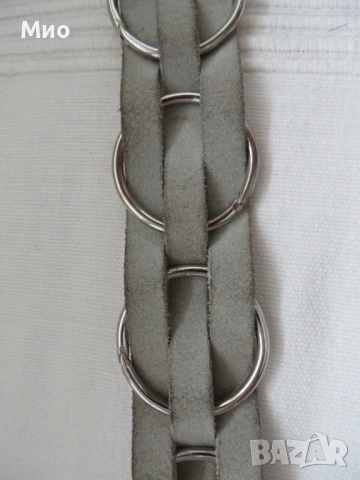 Бял колан, естествена кожа, 91 см, снимка 6 - Колани - 54166711