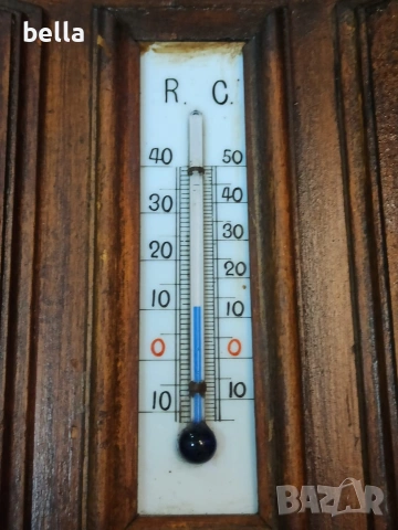 Антикварен стенен часовник с термометър и барометър Japy Freres 1920 год., снимка 4 - Антикварни и старинни предмети - 54207055