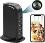 WiFi зарядна станция с вградена 1080P камера, 5×USB, Tuya Smart, Motion Detection, снимка 1