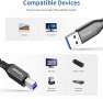 Висококачествен подсилен USB 3.0 кабел тип A към тип B с дължина 3 метра. , снимка 7