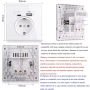 4670 Модерен Единичен Контакт 250V с Двойно USB (USB-A & Type-C) – Луксозен Бял Акрилен Панел, снимка 3