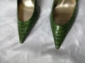 № 40 дамски обувки на висок ток имитация на крокодилска кожа в зелен цвят CATWALK, снимка 5