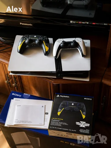 Sony PlayStation 5 Pro 2TB + 2 оригинални DualSense (Helldivers II Limited Edition) | Пълен комплект