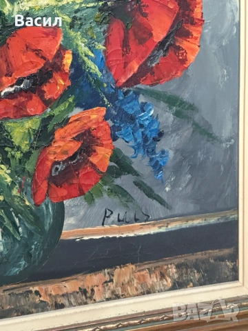 Картина масло с цветя , снимка 3 - Картини - 54230340