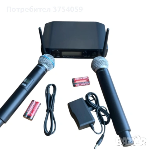 Комплект 2 броя безжични микрофони и UHF приемник с дисплей GLXD4, снимка 7 - Микрофони - 55175045