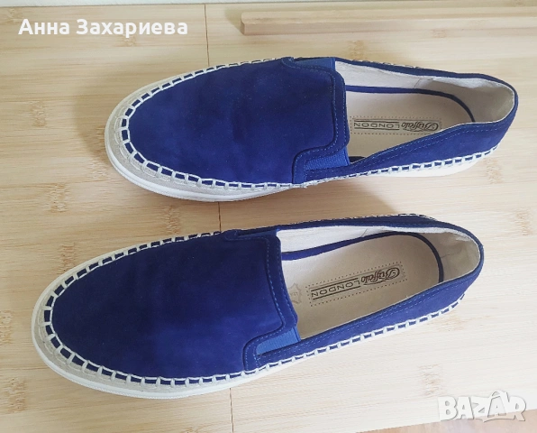 Buffalo London сини лоуфъри от естествена кожа, 39, снимка 4 - Дамски ежедневни обувки - 54479379