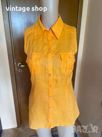  Ризи без ръкав 100% лен UNIQLO и H&M, размер XS, снимка 3 - Ризи - 55009141
