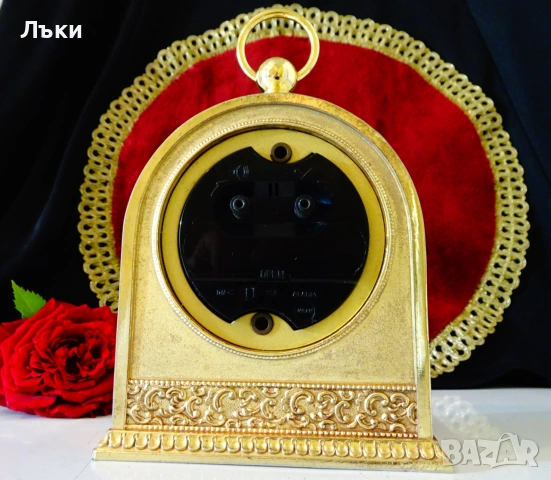 Настолен часовник,будилник Landex,позлатен бронз. , снимка 5 - Антикварни и старинни предмети - 54962692