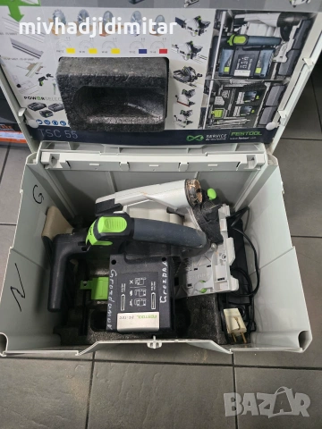 Акумулаторен ръчен циркуляр FESTOOL TSC 55 REB - 2 батерии + Зарядно, снимка 2 - Триони и циркуляри - 54957242