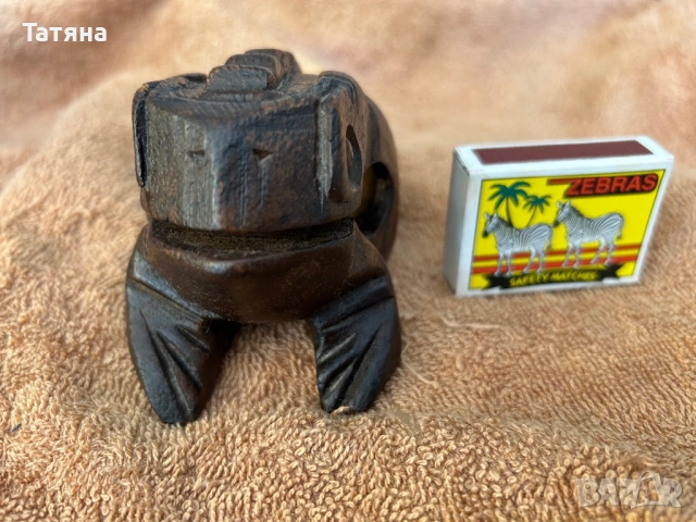 Дърворезба жаба, винтидж, снимка 2 - Декорация за дома - 54172650