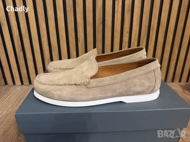 Велурени мокасини Ralph Lauren – Бежови – Размер 45, снимка 2 - Мокасини - 55236434