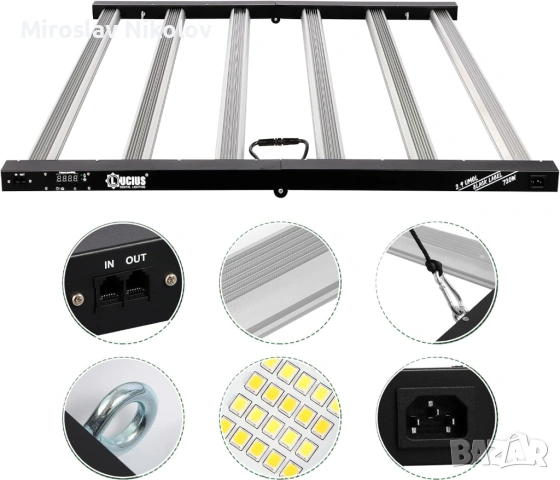 Lucius 720W LED Лампа за отглеждане на растения, снимка 8 - Лед осветление - 54047443