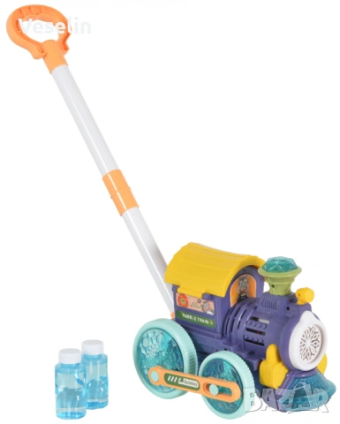 Играчка за сапунени балони Moni Toys - Влак, Blue Wheels