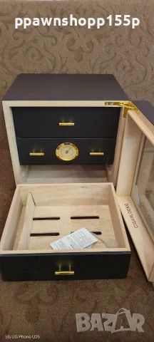Луксозен хумидор за пури CIGARLOONG с 3 чекмеджета и хигрометър, снимка 6 - Табакери - 55680765