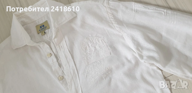 La Martina Len/ Лен Slim Fit Mens Size M  ОРИГИНАЛ! Мъжка Ленена Риза., снимка 6 - Ризи - 54883399