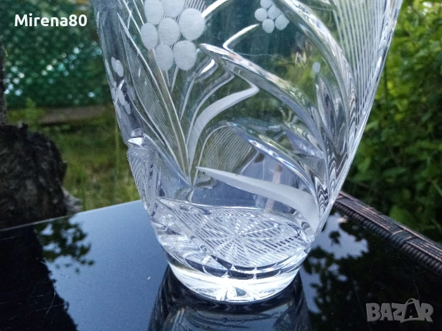 Българска кристална ваза, снимка 5 - Вази - 54402970