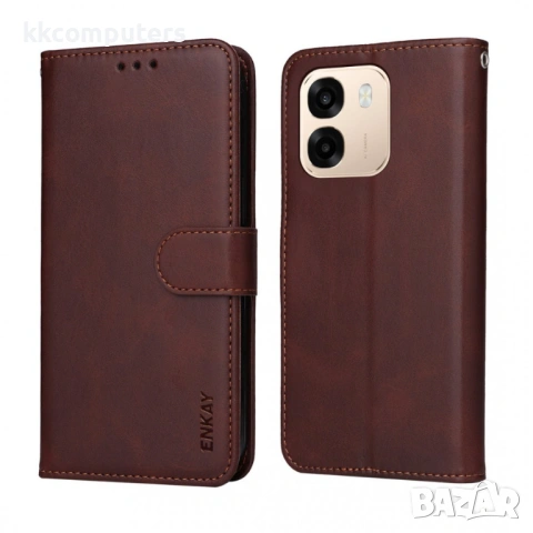ENKAY HAT PRINCE Кожен Калъф за Oppo A6 Pro 4G / 5G / A6 5G - Портфейл, Стойка, 9H стъкло, 5 цвята, снимка 8 - Калъфи, кейсове - 54292750