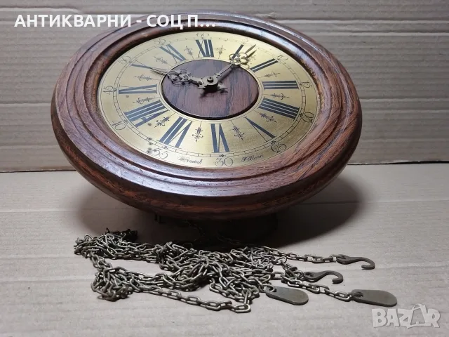 Стар Ретро Холандски Дървен Стенен Часовник с Механизъм WUBA. / НОМЕР 483., снимка 2 - Антикварни и старинни предмети - 55691238