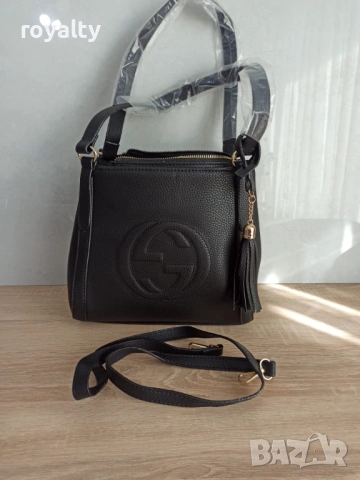 Gucci Soho Black Нова Кожена Черна Дамска Чанта Гучи 