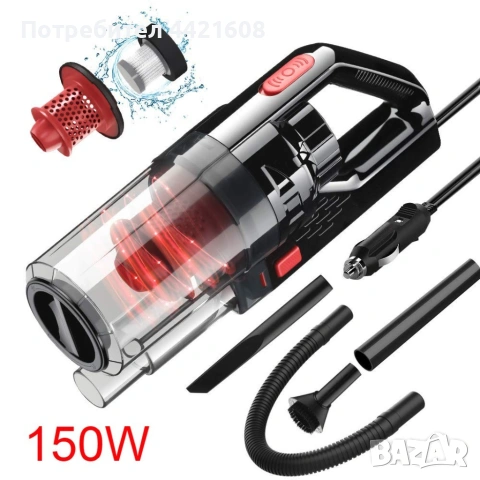 Автомобилна прахосмукачка SONRU 7000Pa с мощност 150W, снимка 14 - Аксесоари и консумативи - 54981763