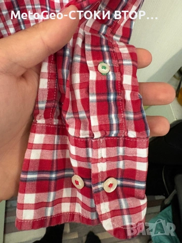 Оригинална мъжка риза Tommy Hilfiger – Custom Fit, Размер L, Каре, снимка 8 - Ризи - 54426048