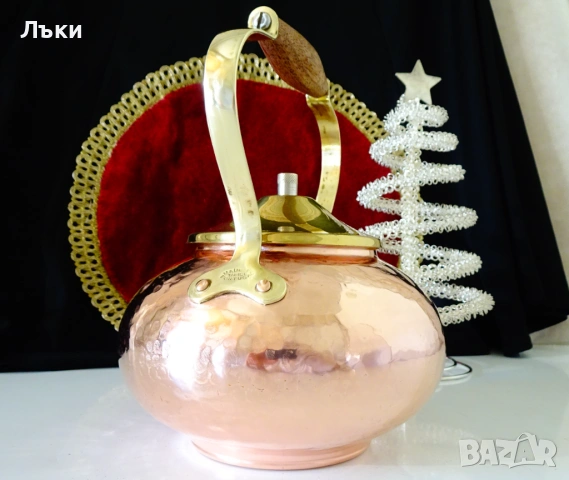 Меден чайник,медна кана,чиста червена мед,печат. , снимка 7 - Антикварни и старинни предмети - 54487465