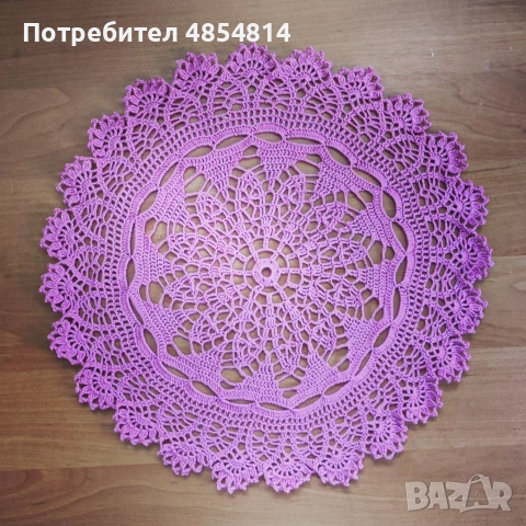 Дантелена салфетка с диаметър 35 см, снимка 3 - Други - 55179317