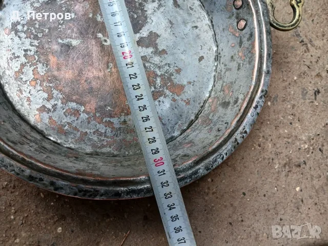 Стар меден тиган и медна тава, снимка 9 - Други ценни предмети - 55450643