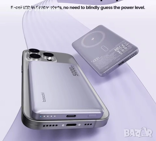 Външна батерия power bank Toocki 5000mAh, снимка 5 - Резервни части за телефони - 54460687