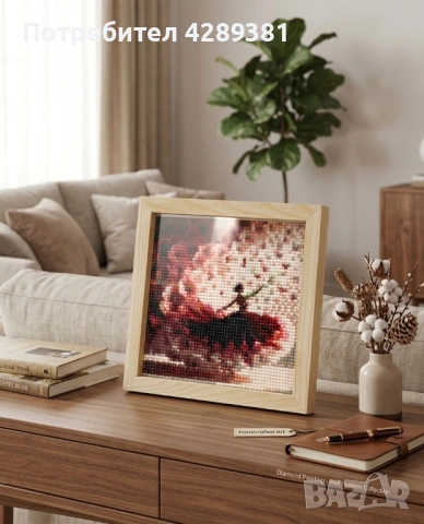 Ръчно изработен Диамантен Гоблен „Огнен танц“ – завършен и рамкиран 💃✨