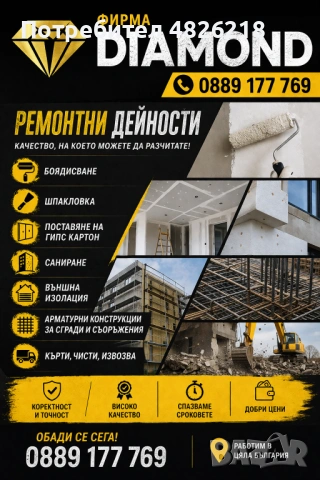 шпакловка  боядисване  гипсокартон ремонт на баня  саниране