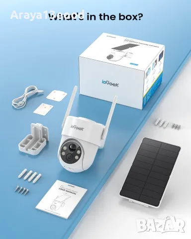 ieGeek S5 2K Соларна Wi-Fi IP Камера за Външно Наблюдение, Цветно Нощно Виждане, AI Разпознаване, снимка 4 - IP камери - 55582328