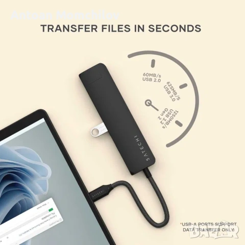 USB C хъб Satechi 7 in 1 Slim PLUS Ethernet, снимка 5 - Лаптоп аксесоари - 54827764