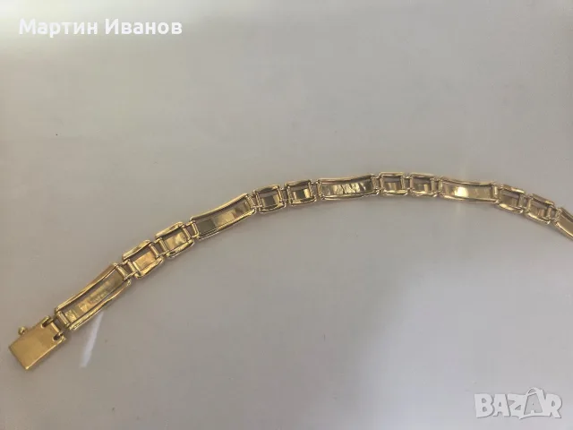 Златна мъжка гривна бяло и жълто, снимка 6 - Гривни - 55300245