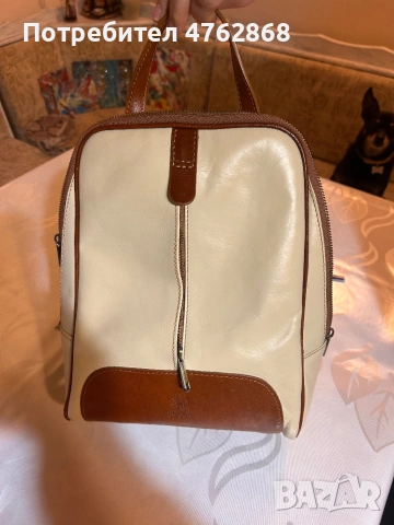 Средна раница от естествена кожа, снимка 2 - Раници - 53963189