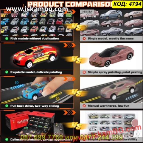 Детски гараж-контейнер за колички с 48 броя коли и писта  - КОД 4794, снимка 6 - Коли, камиони, мотори, писти - 53954580