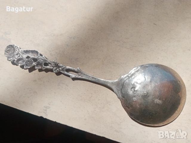 Стара сребърна лъжица немска голяма, за сладолед, снимка 13 - Антикварни и старинни предмети - 54126282