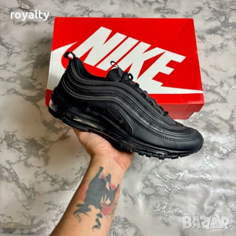 Nike Air Max 97 Triple Black Нови Мъжки Черни Маратонки Найк 40-45 Номер с Кутия 