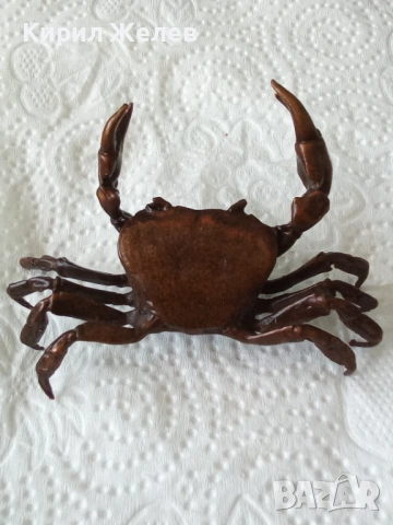 Бронзова фигурка на рак 54441, снимка 4 - Колекции - 54171048