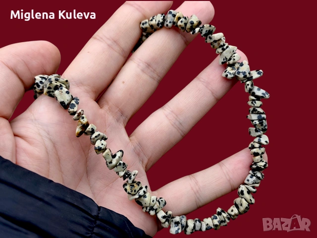 Колие от естествен камък Далматински Яспис 