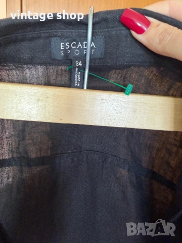 Черна ленена туника Escada Sport, размер S, снимка 9 - Туники - 54099206
