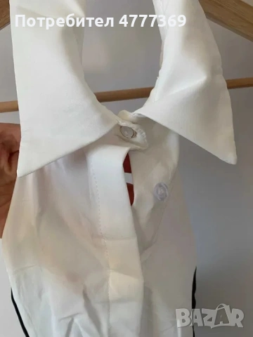 Дамска елегантна рокля с яка и гол гръб в бяло и черно, снимка 5 - Рокли - 53973003