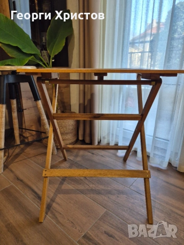 Дървена Сгъваема Маса, снимка 2 - Градински мебели, декорация  - 54280323