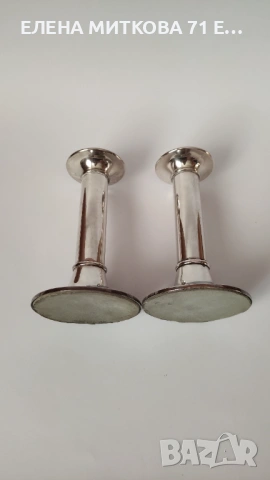 Двойка посребрени свещници, снимка 2 - Декорация за дома - 54274145